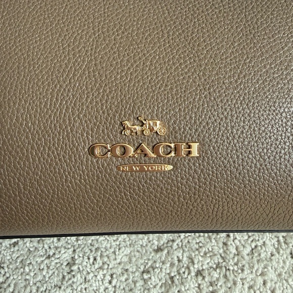 Coach Taupe Leather Tote Bag - Picture 7 of 10